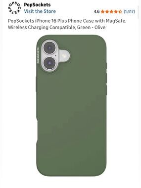 PopSocket Olive Green iPhone Case with MagSafe